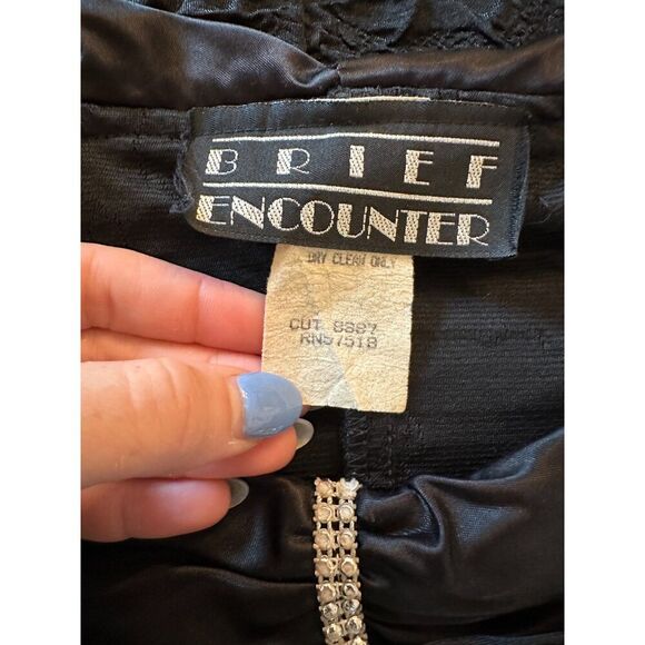 Vintage Elegant Black Mini Dress Size Small - Picture 6 of 7